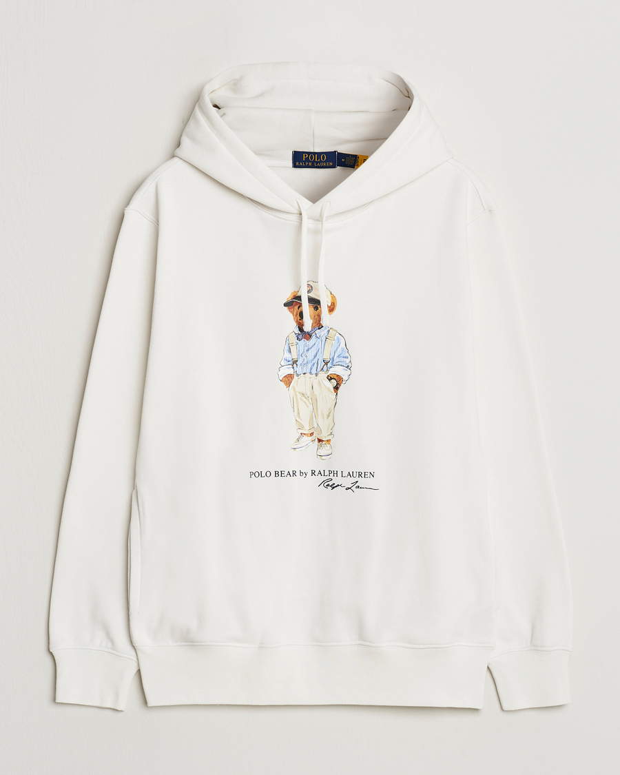 Homme | Pulls Et Tricots | Polo Ralph Lauren | Printed Hemingway Bear Hoodie Deckwash White