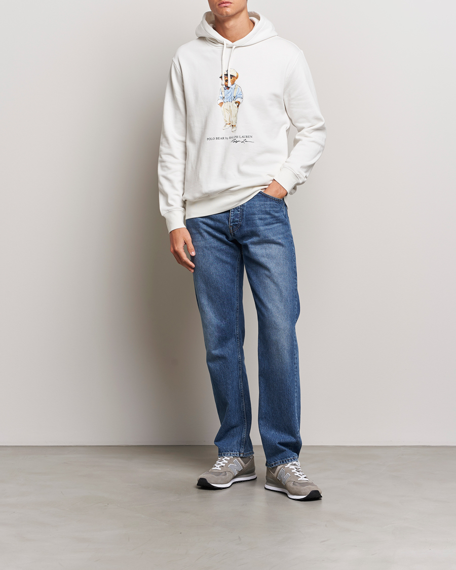 Homme | Pulls Et Tricots | Polo Ralph Lauren | Printed Hemingway Bear Hoodie Deckwash White