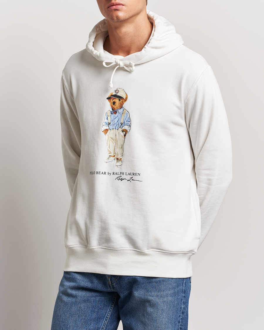 Homme | Pulls Et Tricots | Polo Ralph Lauren | Printed Hemingway Bear Hoodie Deckwash White