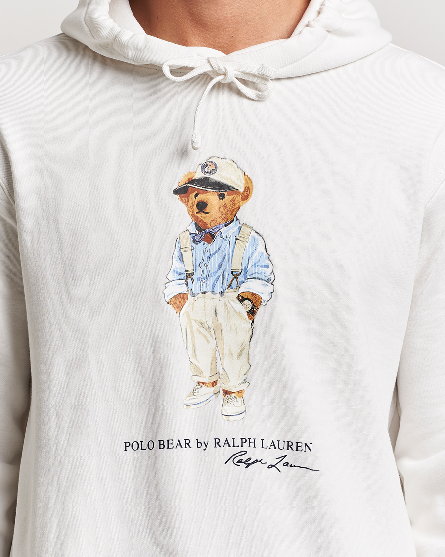 Homme | Pulls Et Tricots | Polo Ralph Lauren | Printed Hemingway Bear Hoodie Deckwash White