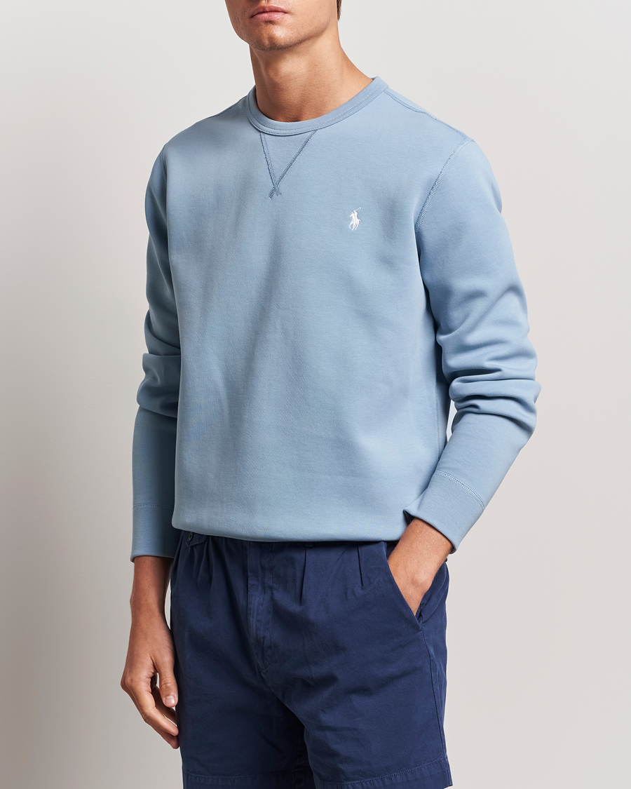 Homme |  | Polo Ralph Lauren | Tech Double Knit Crew Neck Sweatshirt Vessel Blue