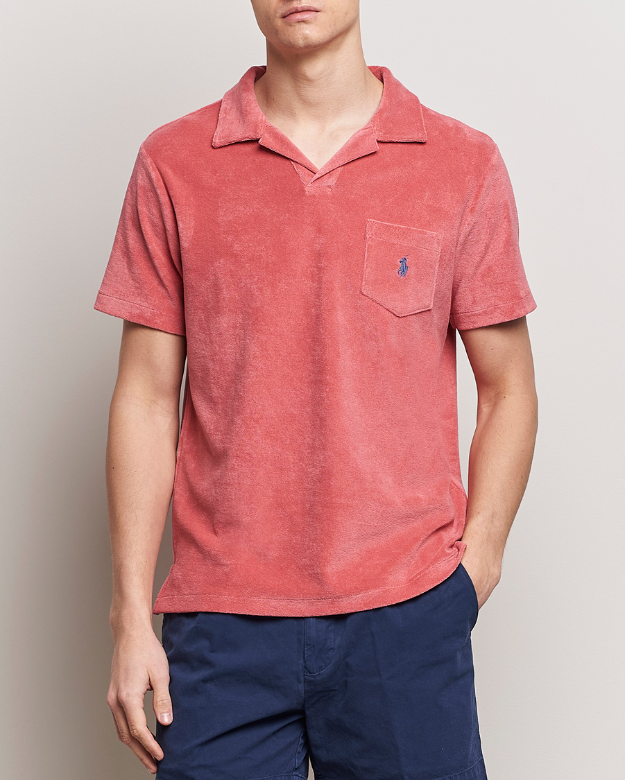 Homme | Polos | Polo Ralph Lauren | Cotton Terry Open Collar Polo Adirondack Red