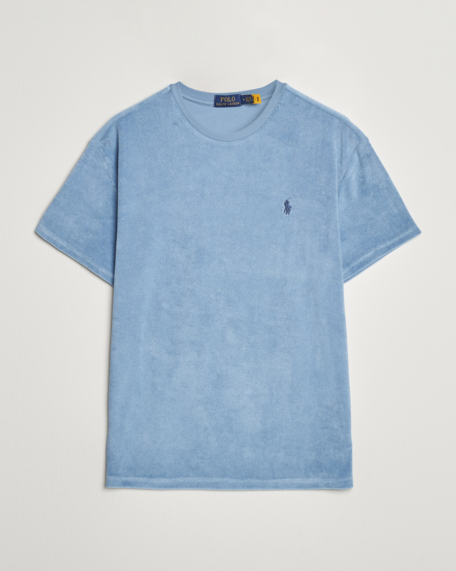 Homme | T-shirts | Polo Ralph Lauren | Cotton Terry Crew Neck T-shirt Vessel Blue