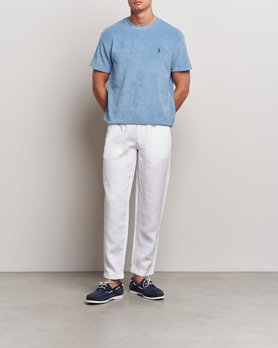 Homme | T-shirts | Polo Ralph Lauren | Cotton Terry Crew Neck T-shirt Vessel Blue