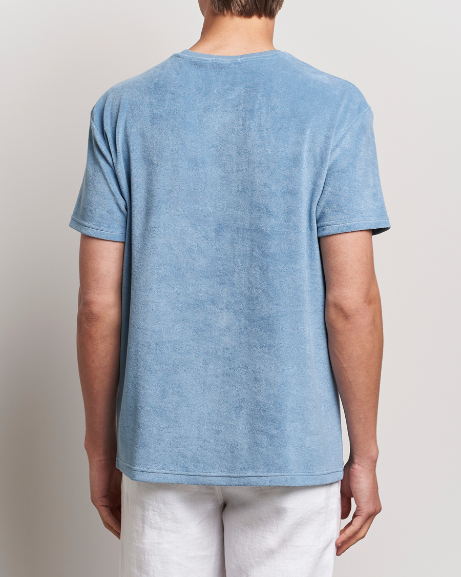Homme | T-shirts | Polo Ralph Lauren | Cotton Terry Crew Neck T-shirt Vessel Blue