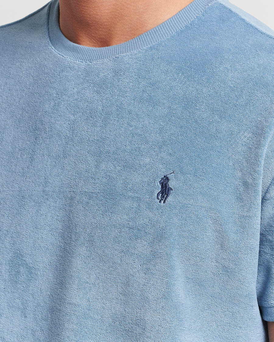 Homme | T-shirts | Polo Ralph Lauren | Cotton Terry Crew Neck T-shirt Vessel Blue