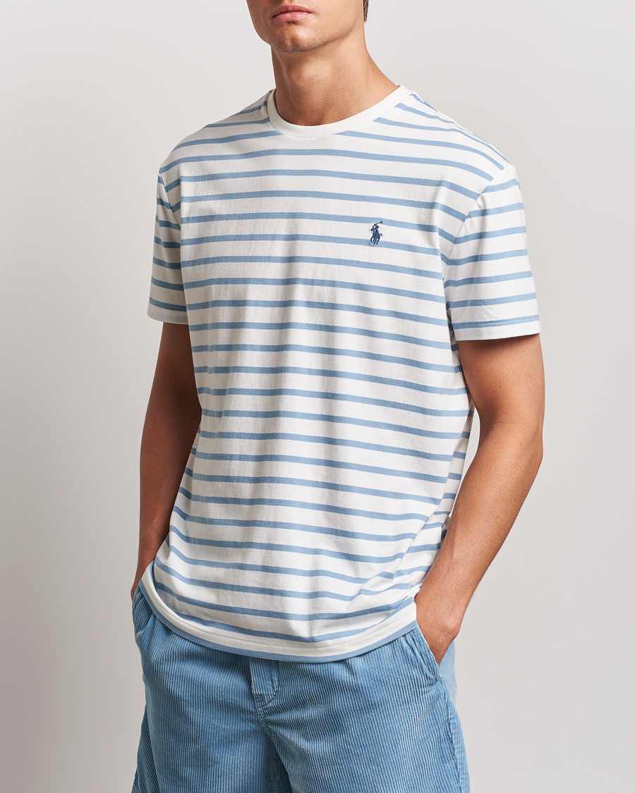 Homme |  | Polo Ralph Lauren | Striped Crew Neck T-Shirt Nevis/Vessel Blue