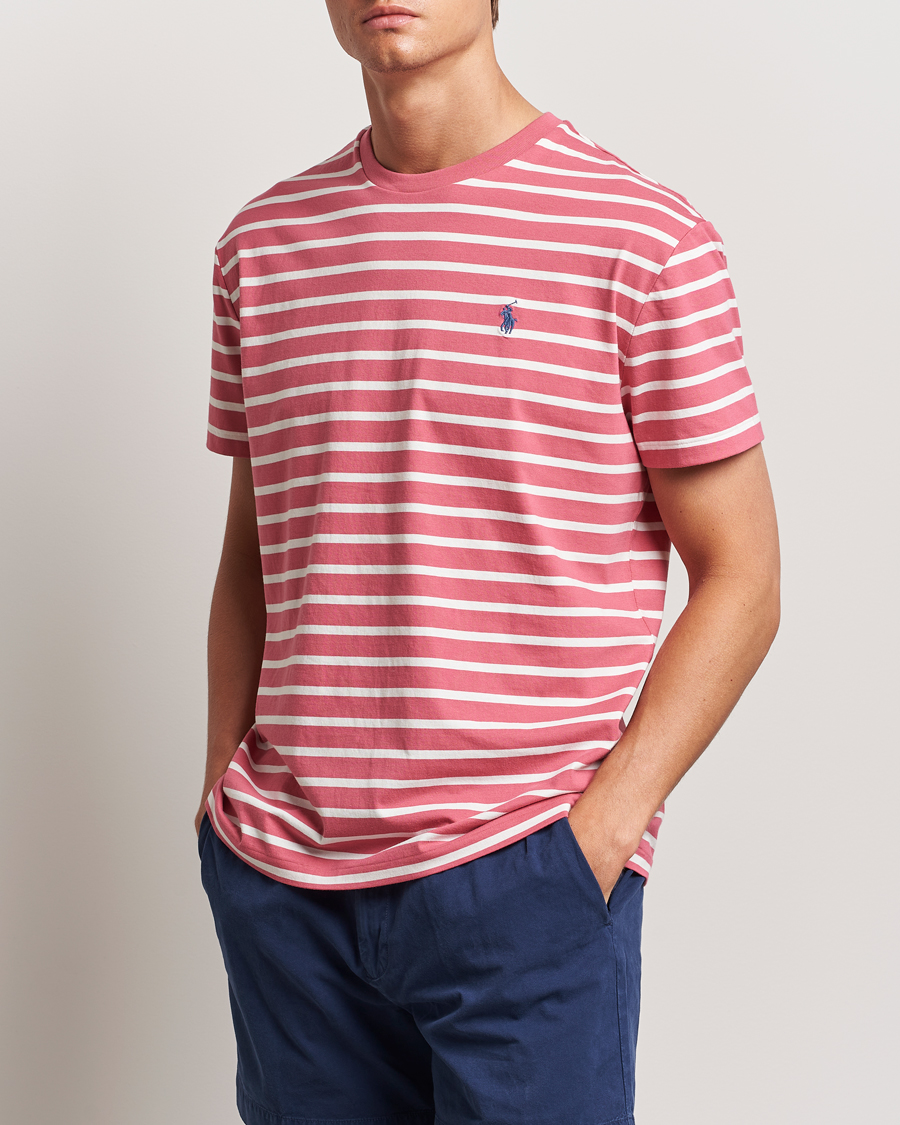 Homme |  | Polo Ralph Lauren | Striped Crew Neck T-Shirt Adirondack Red/Nevis