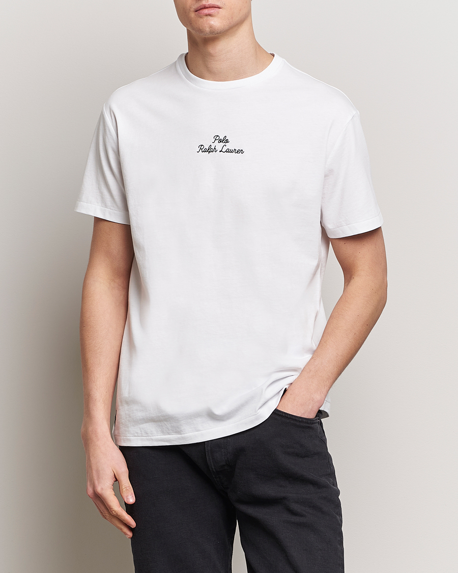 Homme | T-shirts À Manches Courtes | Polo Ralph Lauren | Center Logo Crew Neck T-Shirt White