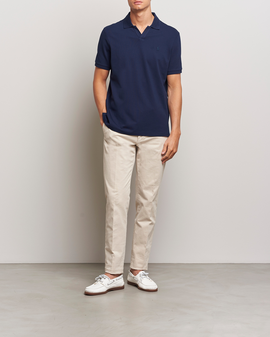 Homme | Polos | Polo Ralph Lauren | Classic Fit Open Collar Polo Refined Navy