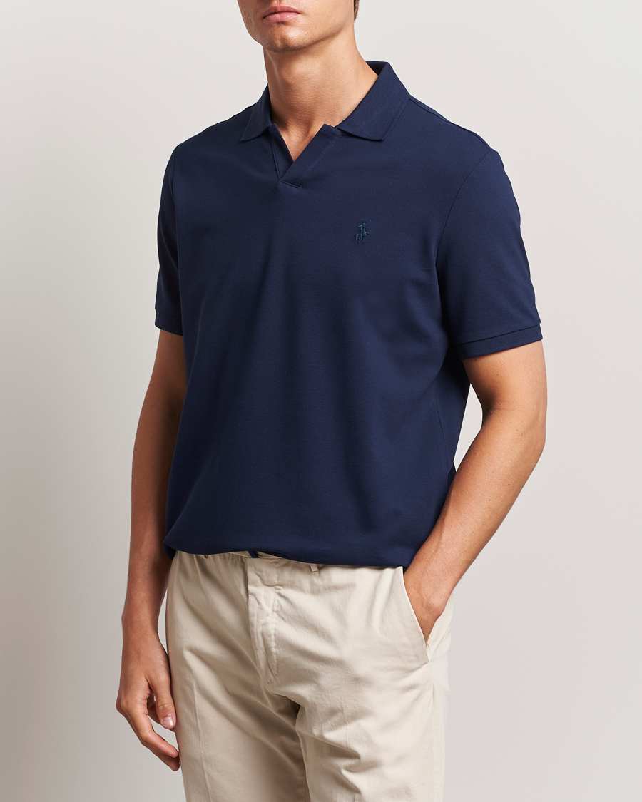 Homme | Polos | Polo Ralph Lauren | Classic Fit Open Collar Polo Refined Navy