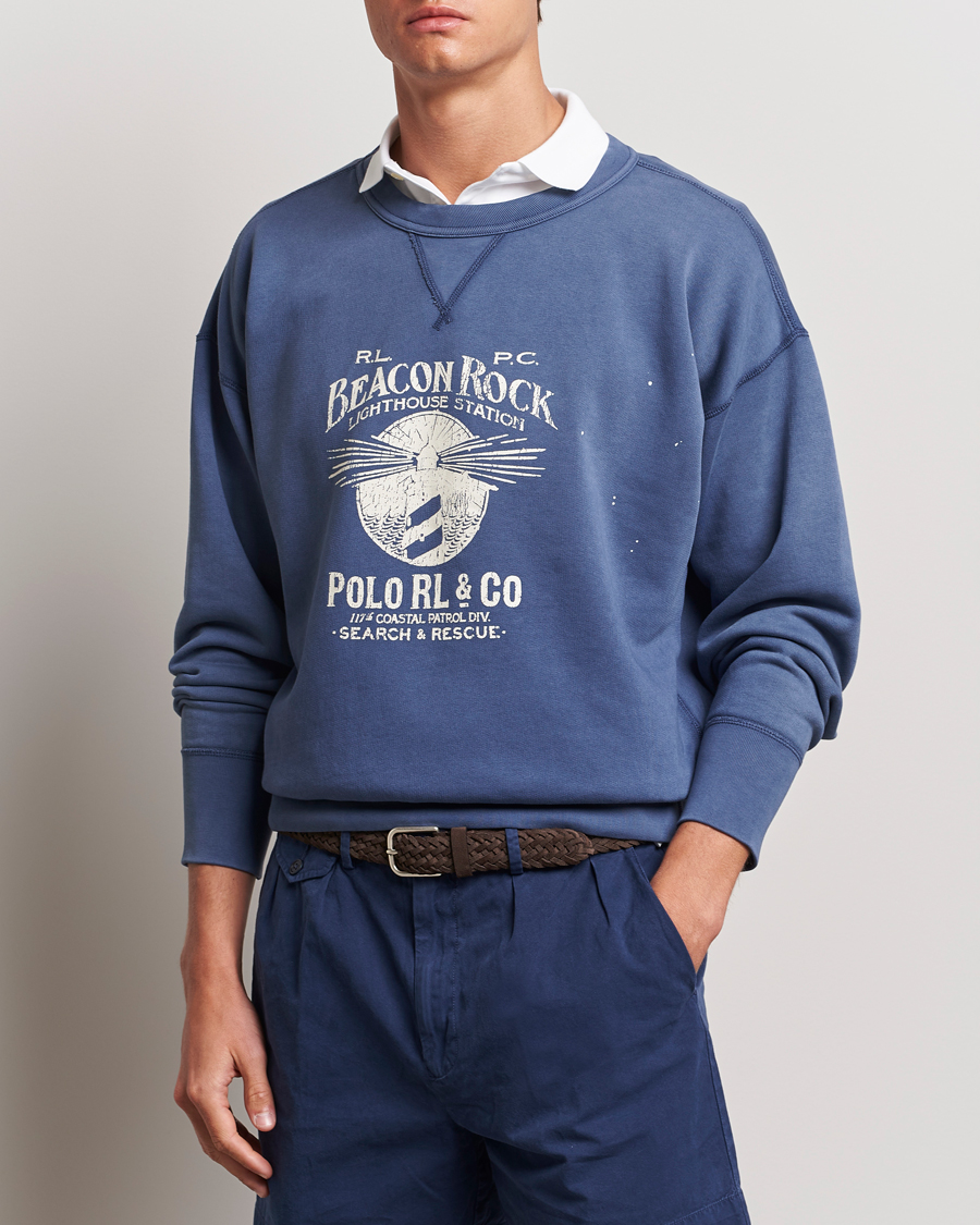 Homme | Nouveautés | Polo Ralph Lauren | Graphic Fleece Sweatshirt Blue Heaven