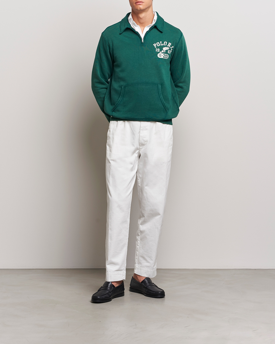 Homme | Pulls Et Tricots | Polo Ralph Lauren | Graphic Fleece Half Zip Moss Agate