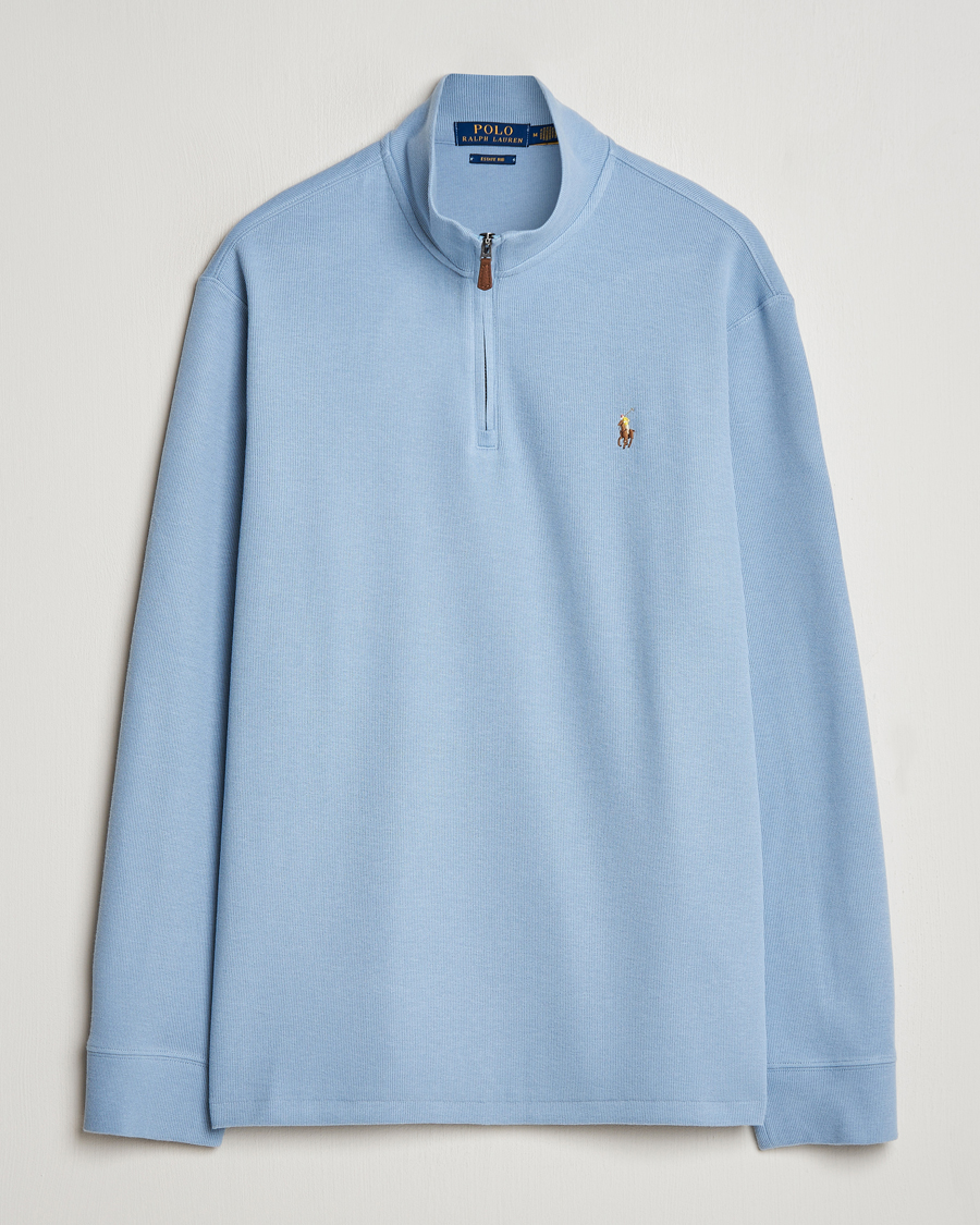Homme | Pulls Et Tricots | Polo Ralph Lauren | Double Knit Jaquard Half Zip Sweater Vessel Blue