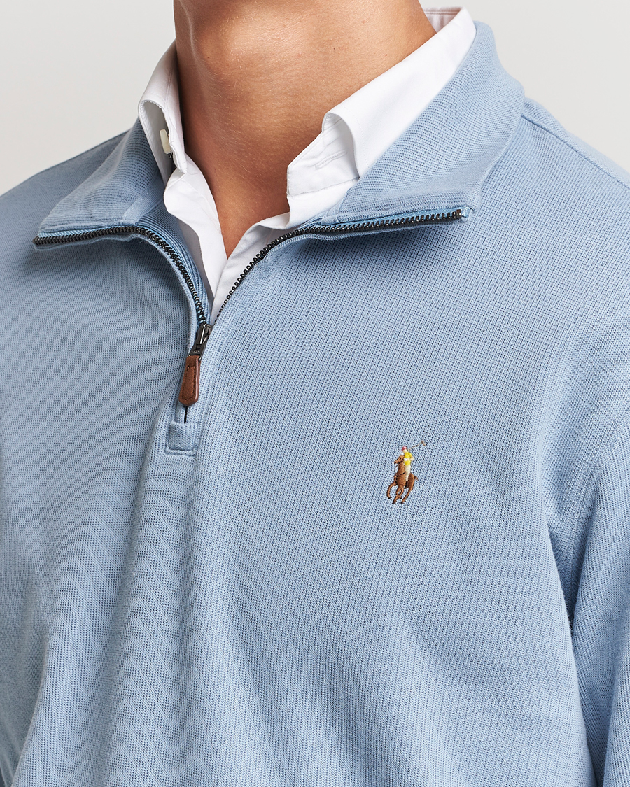 Homme | Pulls Et Tricots | Polo Ralph Lauren | Double Knit Jaquard Half Zip Sweater Vessel Blue