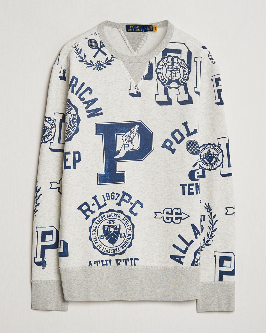 Homme | Pulls Et Tricots | Polo Ralph Lauren | Printed Crew Neck Sweatshirt Light Vintage Heather