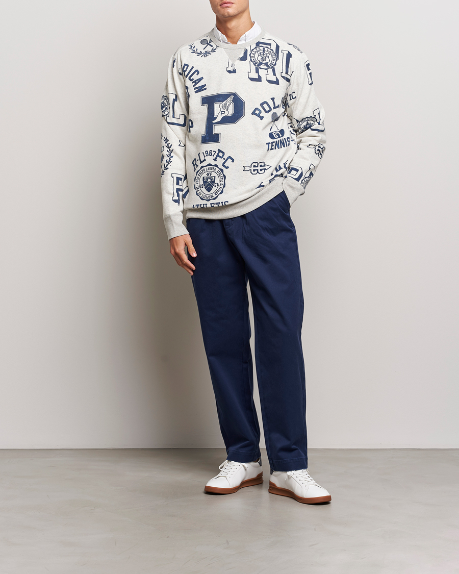 Homme | Pulls Et Tricots | Polo Ralph Lauren | Printed Crew Neck Sweatshirt Light Vintage Heather