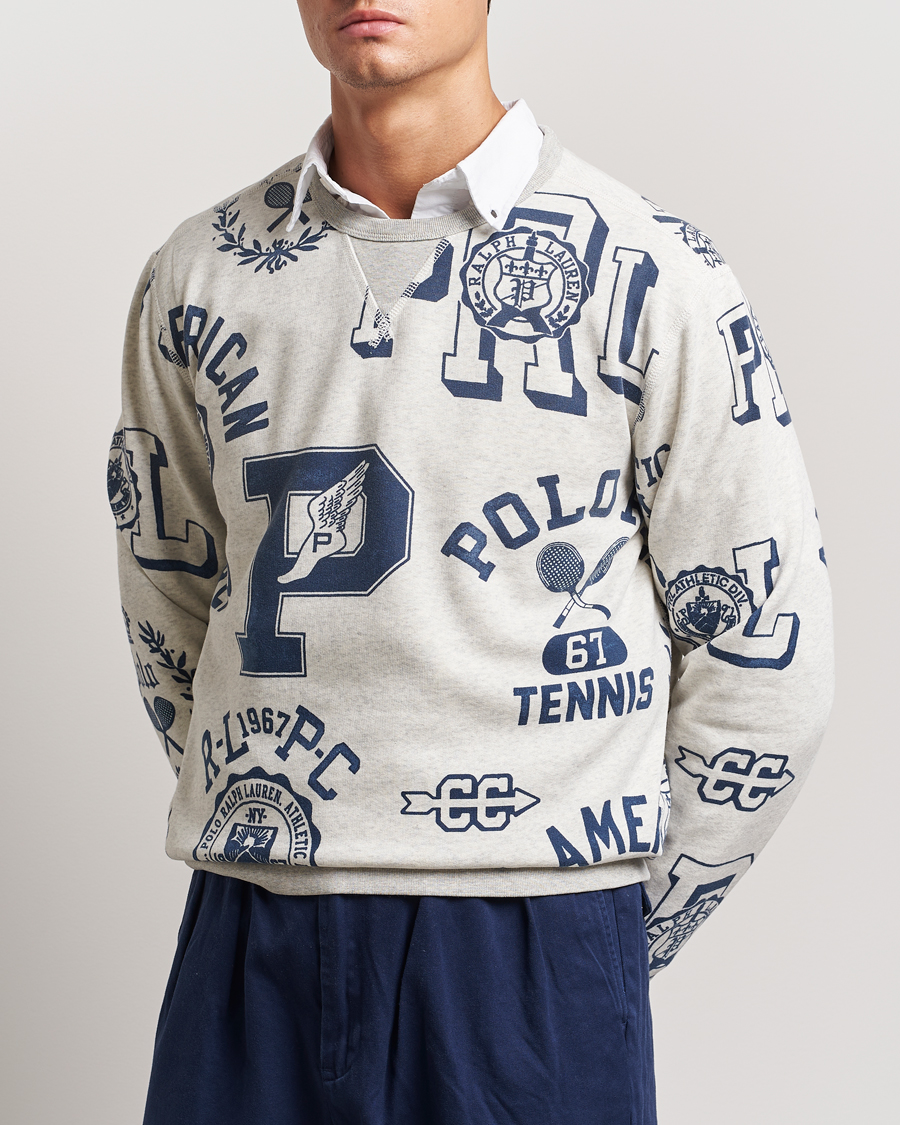 Homme | Pulls Et Tricots | Polo Ralph Lauren | Printed Crew Neck Sweatshirt Light Vintage Heather