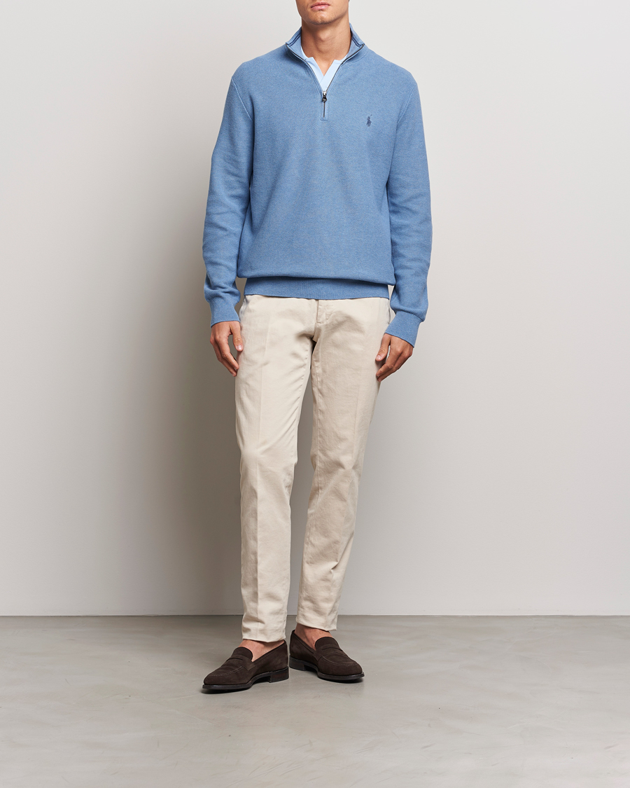 Homme | Pulls Et Tricots | Polo Ralph Lauren | Textured Half Zip Lake Heather