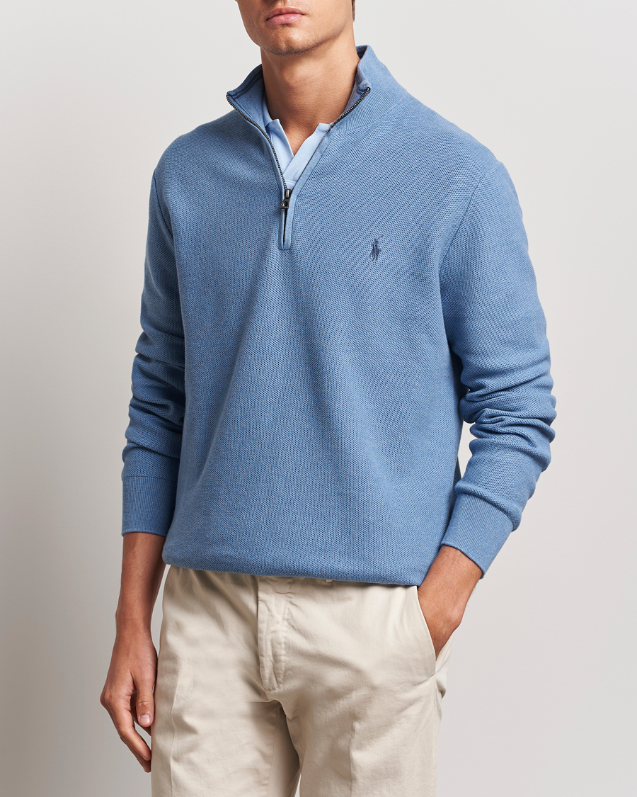 Homme | Pulls Et Tricots | Polo Ralph Lauren | Textured Half Zip Lake Heather