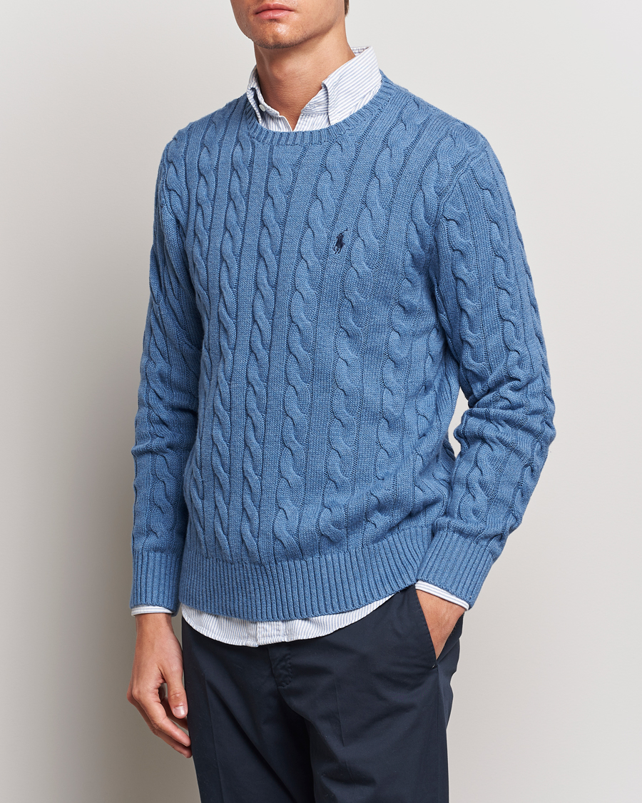 Homme |  | Polo Ralph Lauren | Cotton Cable Pullover Lake Heather