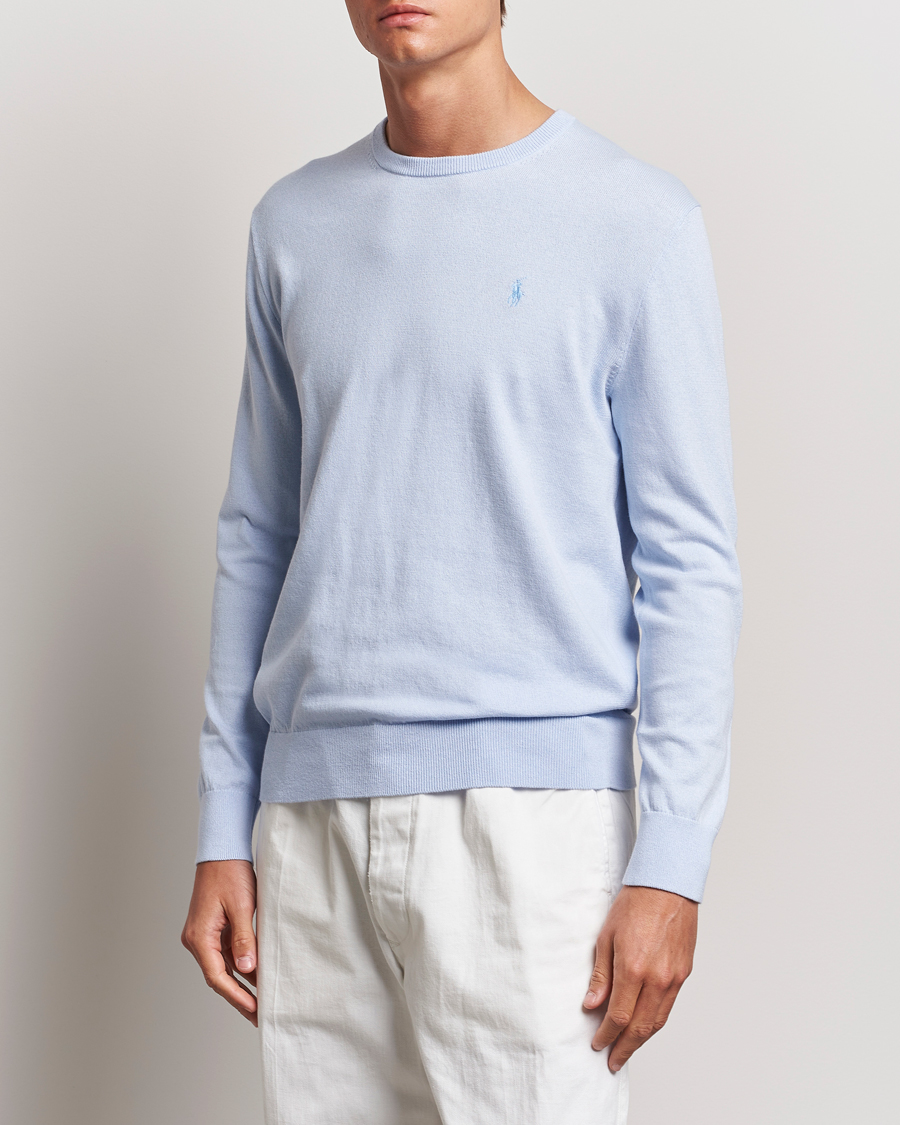 Homme |  | Polo Ralph Lauren | Cotton/Cashmere Crew Neck Pullover Oxford Blue