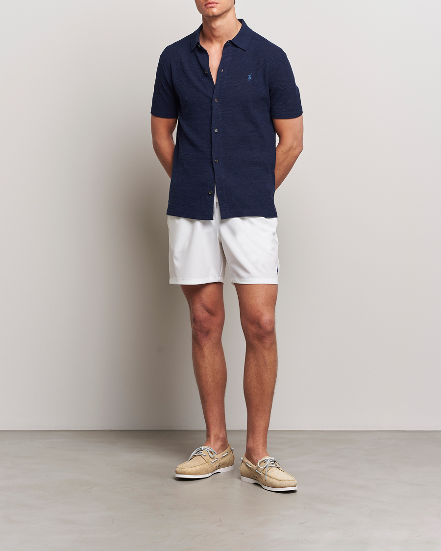 Homme | Chemises | Polo Ralph Lauren | Textured Knitted Short Sleeve Shirt Bright Navy
