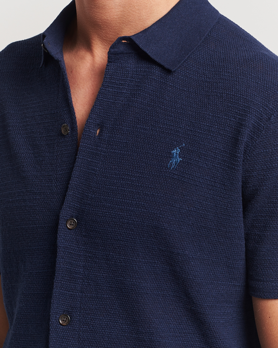 Homme | Chemises | Polo Ralph Lauren | Textured Knitted Short Sleeve Shirt Bright Navy