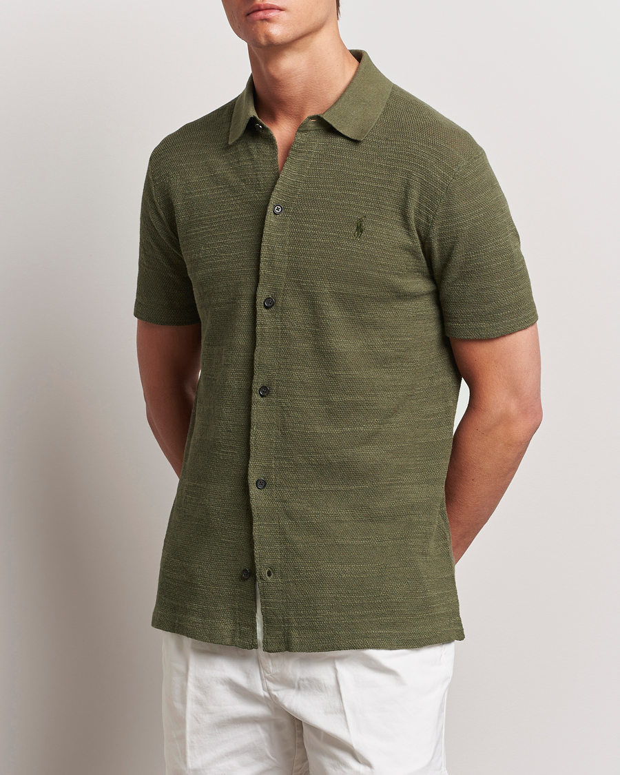 Homme |  | Polo Ralph Lauren | Textured Knitted Short Sleeve Shirt Thermal Green