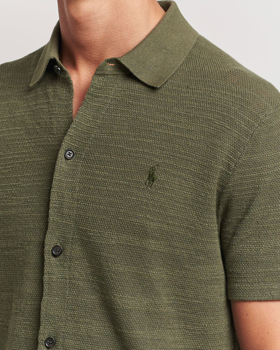 Homme | Chemises | Polo Ralph Lauren | Textured Knitted Short Sleeve Shirt Thermal Green