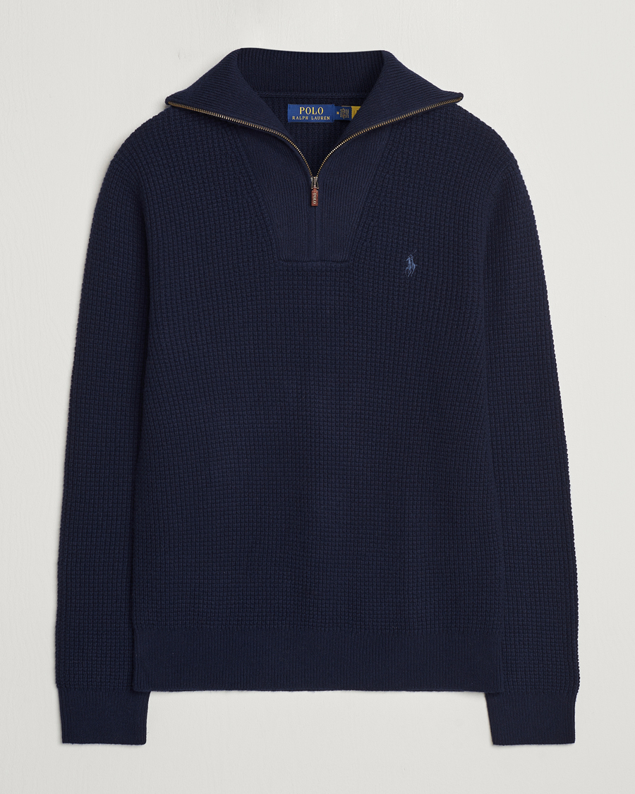 Homme | Pulls Et Tricots | Polo Ralph Lauren | Cotton/Wool Knitted Half Zip Hunter Navy