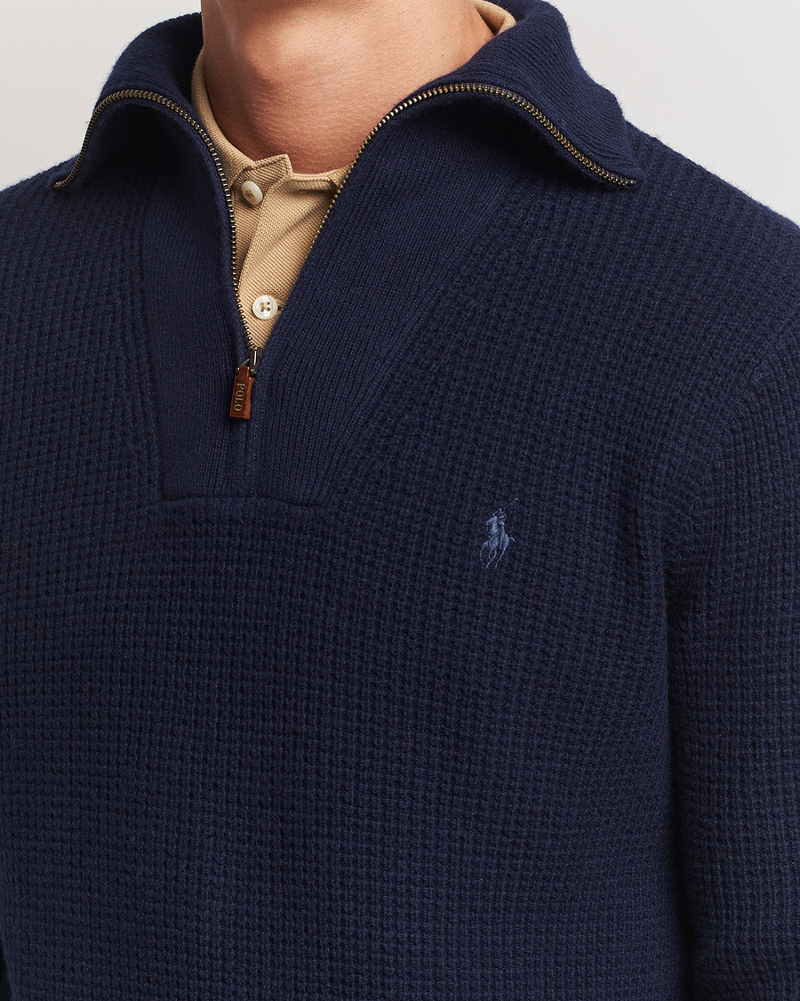 Homme | Pulls Et Tricots | Polo Ralph Lauren | Cotton/Wool Knitted Half Zip Hunter Navy