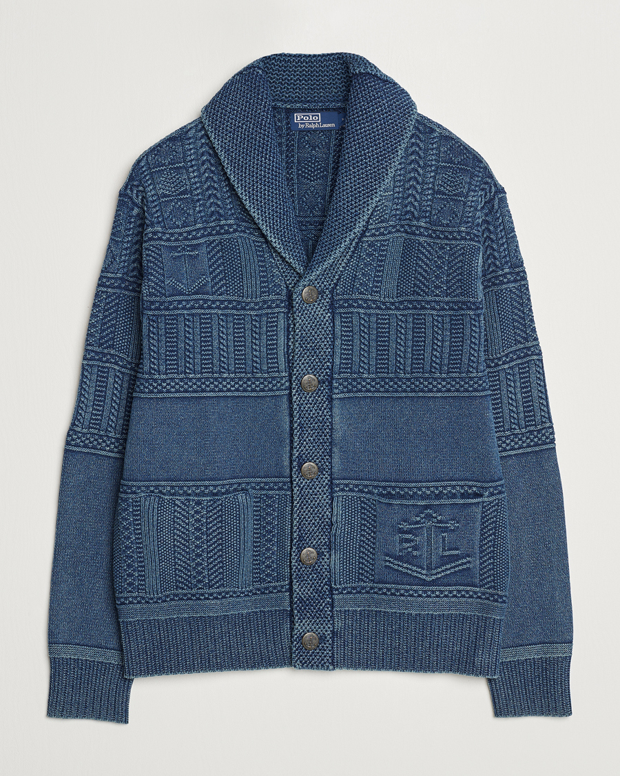 Homme | Pulls Et Tricots | Polo Ralph Lauren | Knitted Shawl Collar Cardigan Dark Indigo
