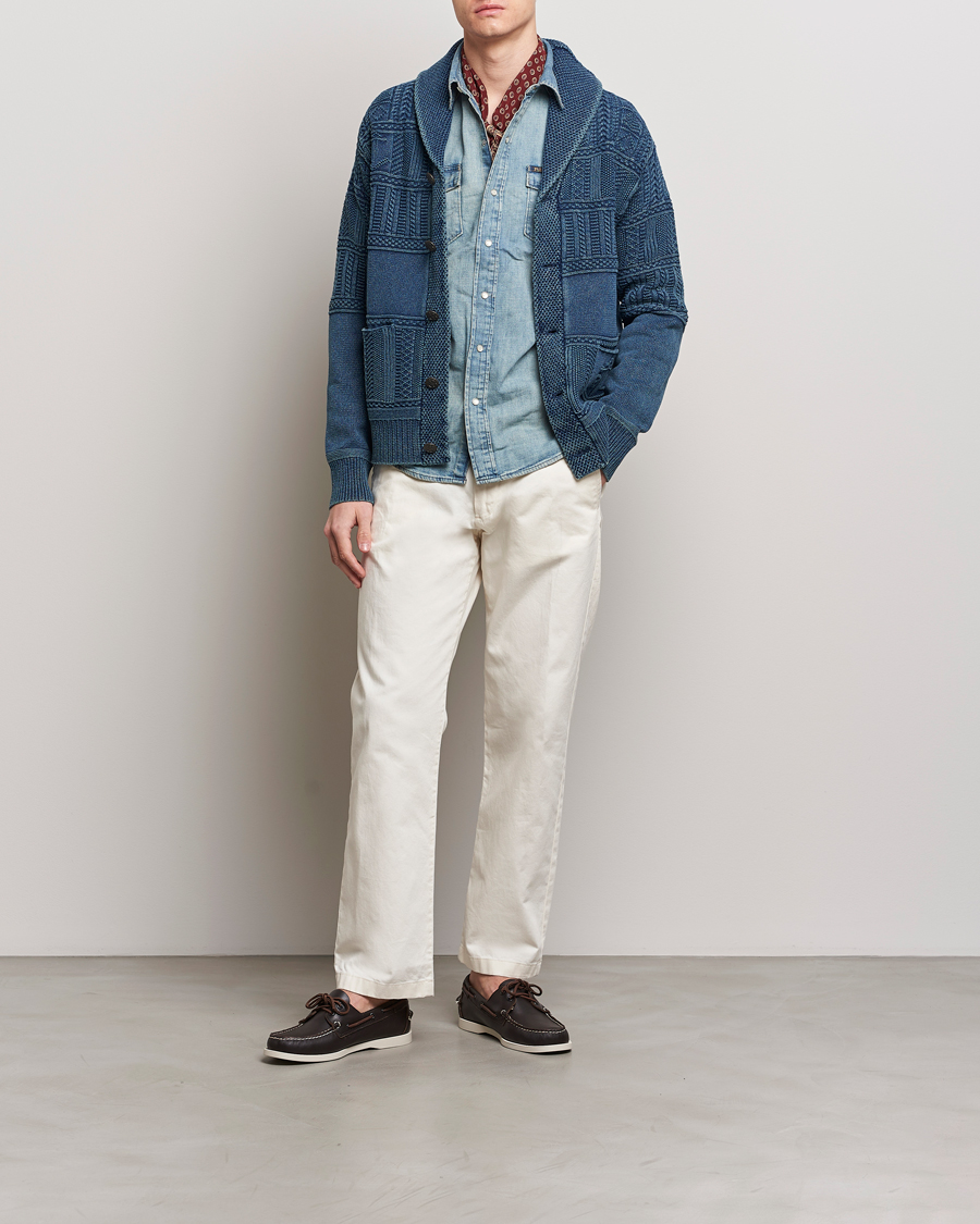 Homme | Pulls Et Tricots | Polo Ralph Lauren | Knitted Shawl Collar Cardigan Dark Indigo