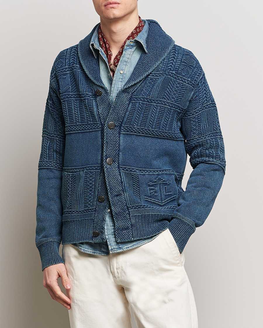 Homme | Pulls Et Tricots | Polo Ralph Lauren | Knitted Shawl Collar Cardigan Dark Indigo