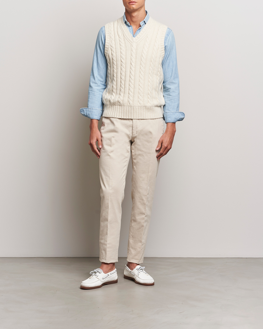 Homme | Pulls Et Tricots | Polo Ralph Lauren | Cotton Aran Knitted Vest Cream