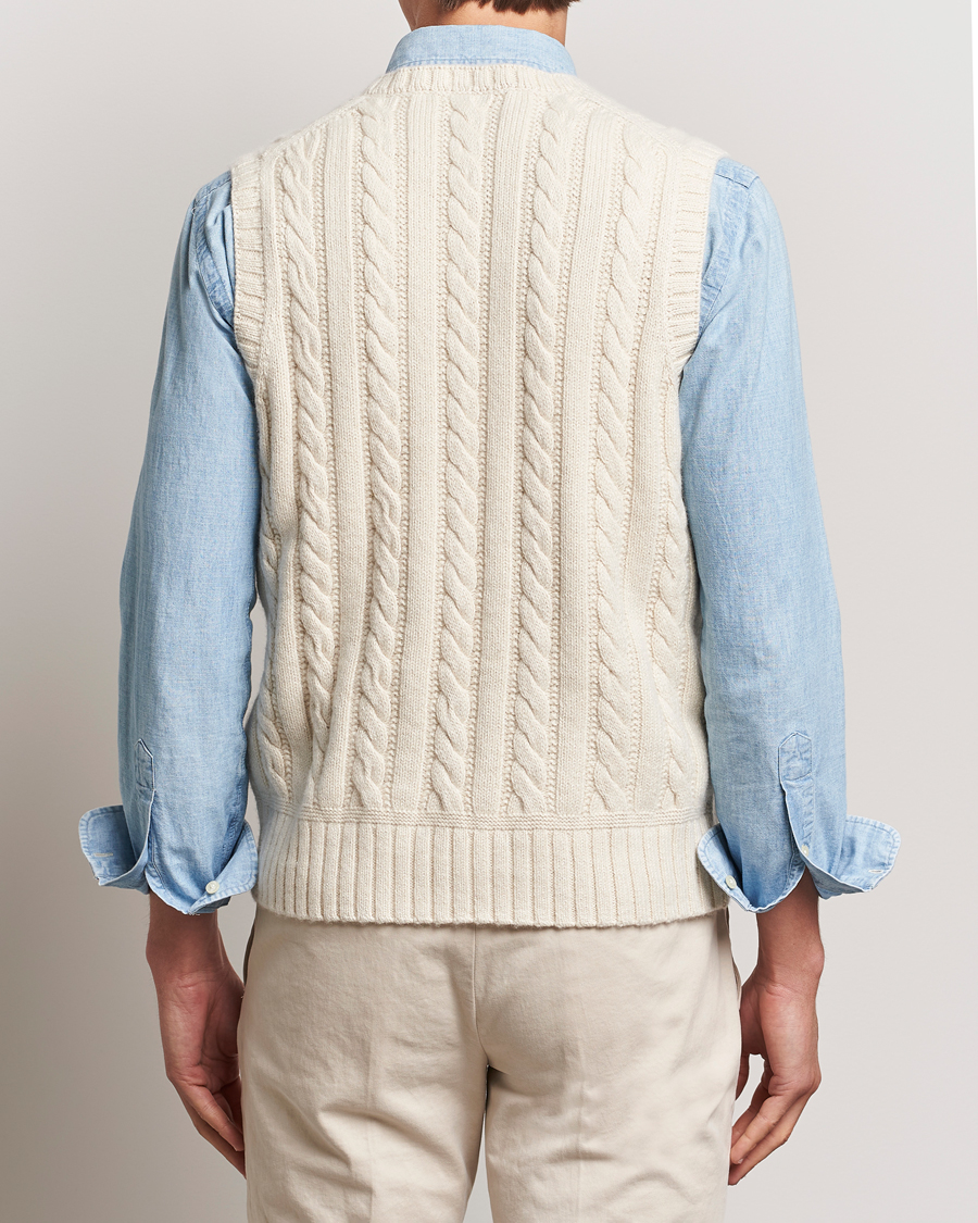 Homme | Pulls Et Tricots | Polo Ralph Lauren | Cotton Aran Knitted Vest Cream