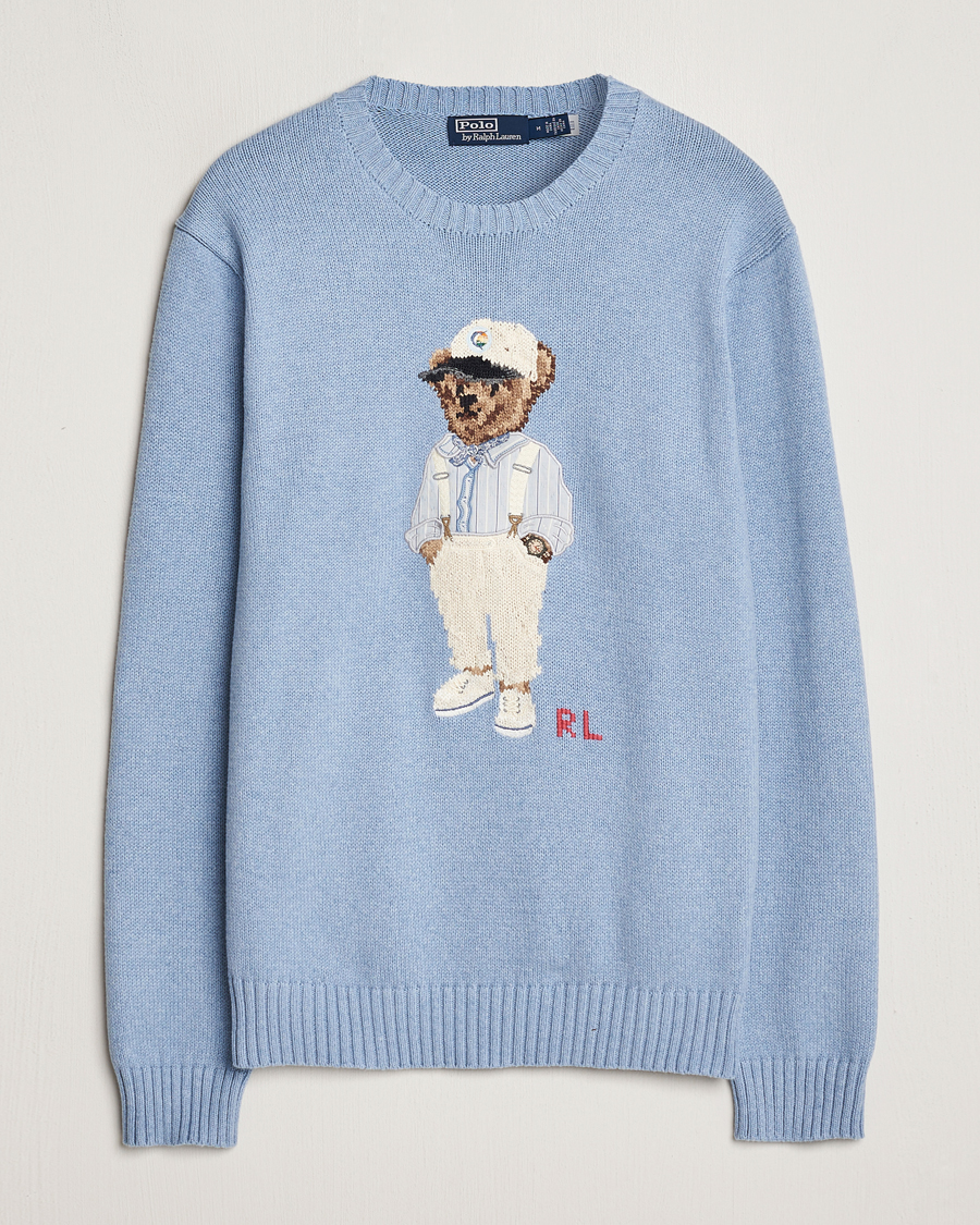Homme | Pulls Et Tricots | Polo Ralph Lauren | Knitted Hemingway Bear Sweater Driftwood Blue
