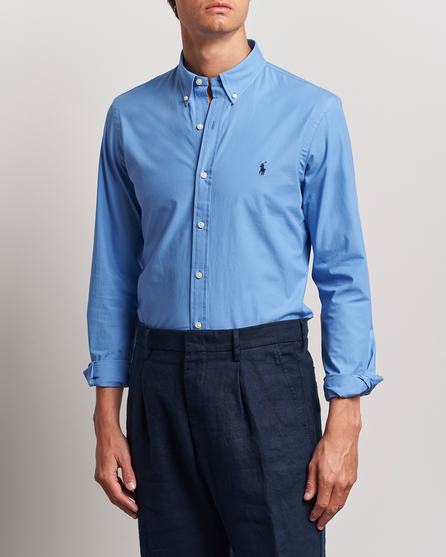Homme |  | Polo Ralph Lauren | Slim Fit Poplin Shirt Harbor Island Blue