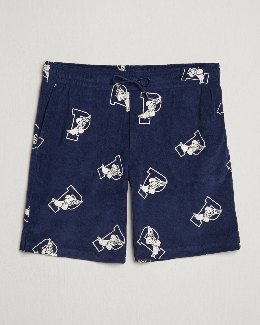 Homme | Shorts | Polo Ralph Lauren | Cotton Terry P Wing Drawstring Shorts Cruise Navy