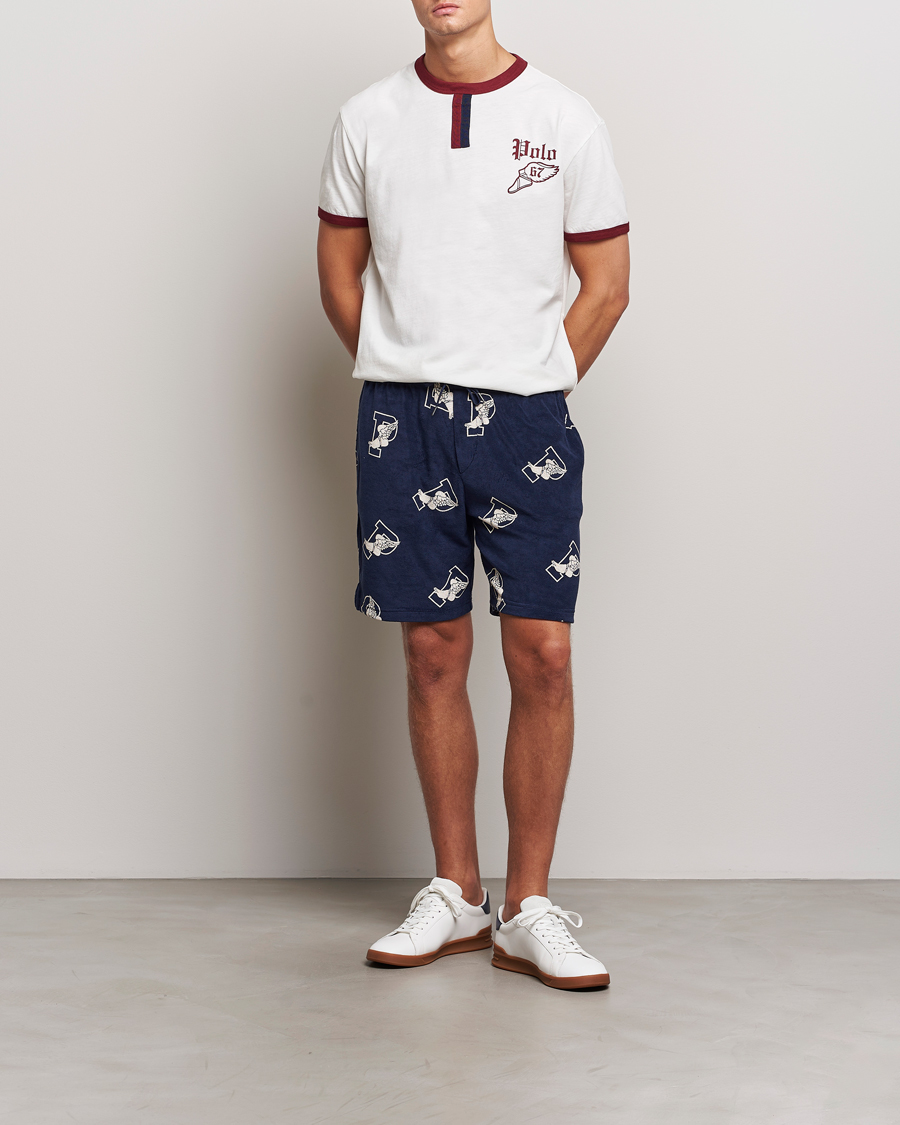 Homme | Shorts | Polo Ralph Lauren | Cotton Terry P Wing Drawstring Shorts Cruise Navy