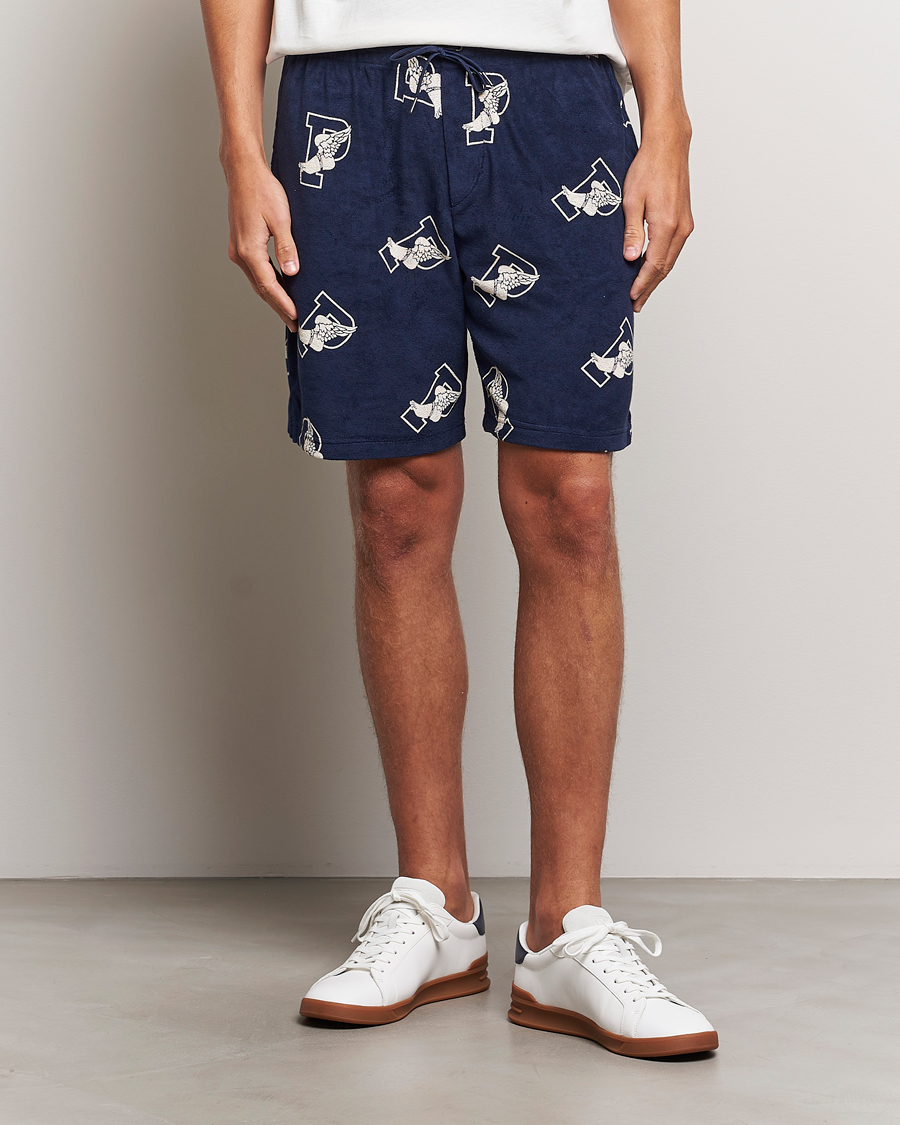 Homme | Shorts | Polo Ralph Lauren | Cotton Terry P Wing Drawstring Shorts Cruise Navy
