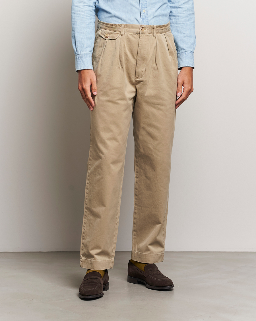 Homme | Pantalons | Polo Ralph Lauren | Rustic Twill Pleated Worker Trousers RL Khaki