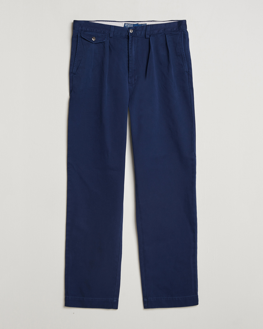 Homme | Pantalons | Polo Ralph Lauren | Rustic Twill Pleated Worker Trousers Newport Navy