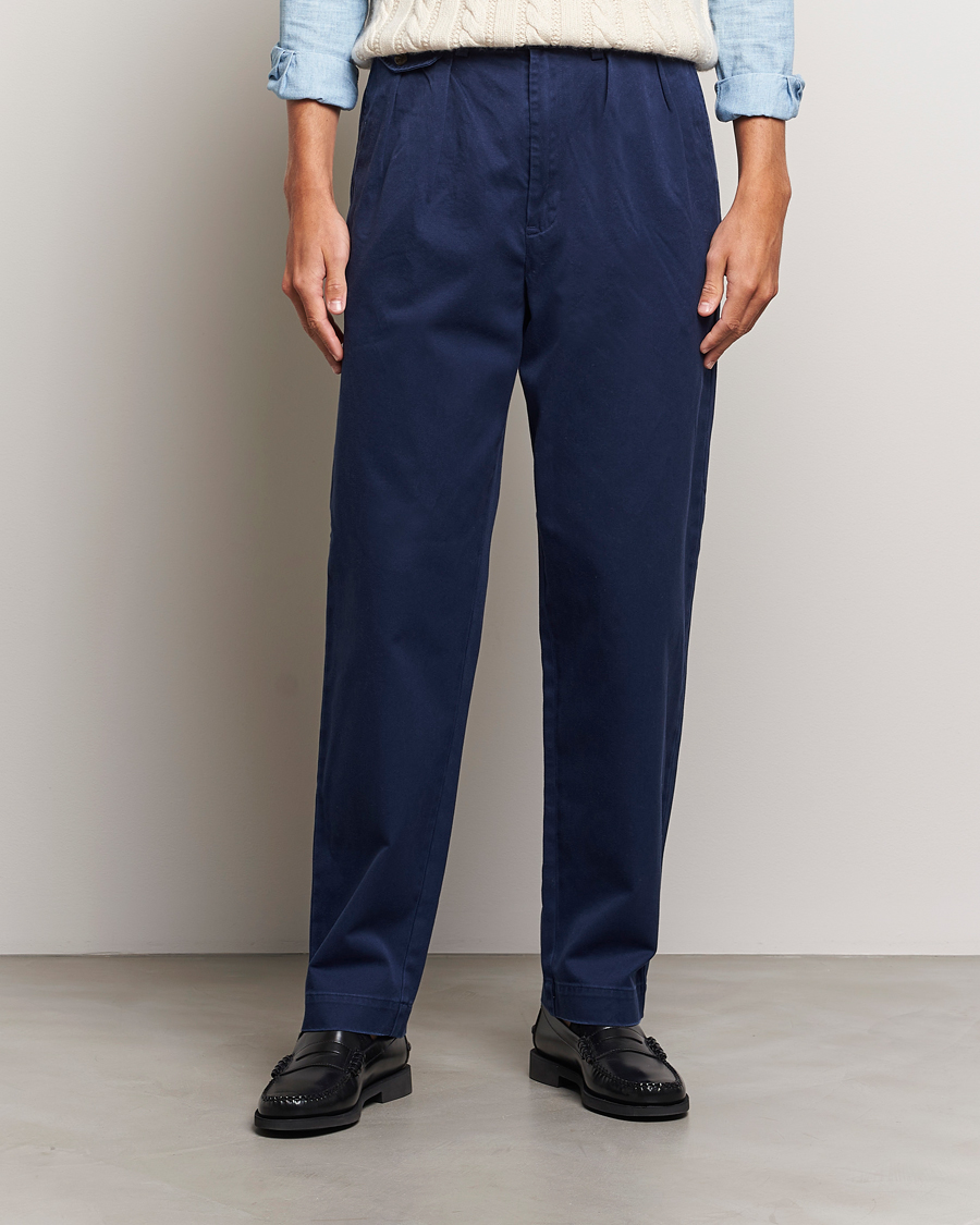 Homme | Pantalons | Polo Ralph Lauren | Rustic Twill Pleated Worker Trousers Newport Navy
