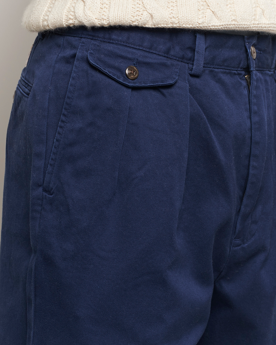 Homme | Pantalons | Polo Ralph Lauren | Rustic Twill Pleated Worker Trousers Newport Navy