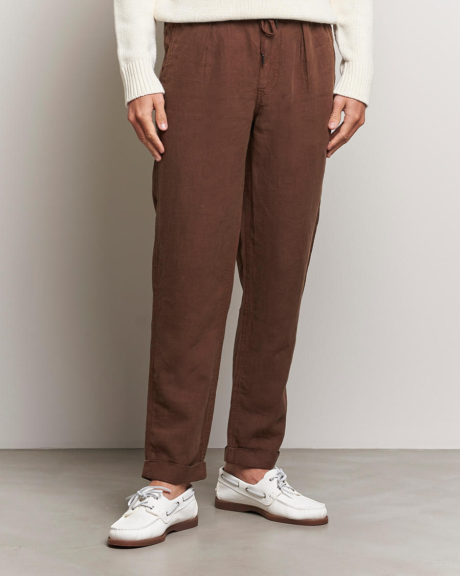 Homme |  | Polo Ralph Lauren | Prepster Linen Trousers Chocolate Mousse