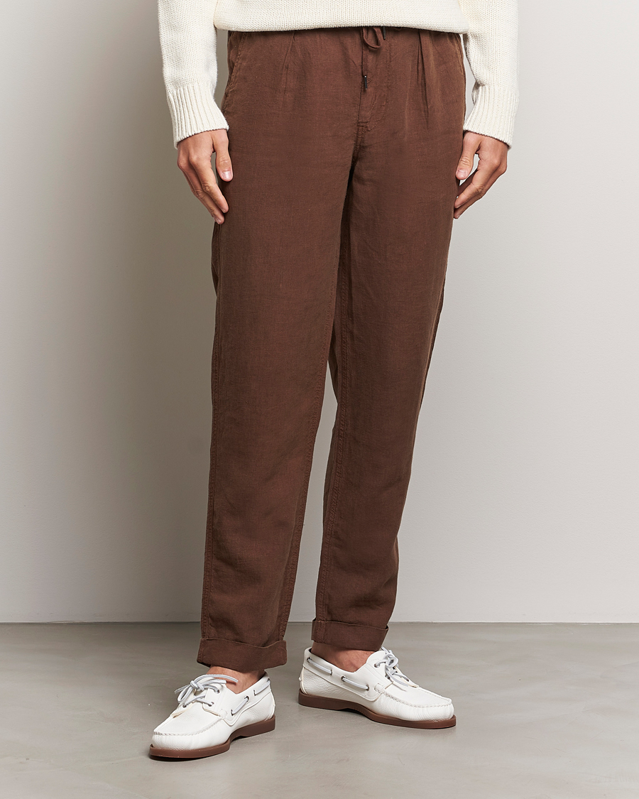 Homme | Pantalons | Polo Ralph Lauren | Prepster Linen Trousers Chocolate Mousse