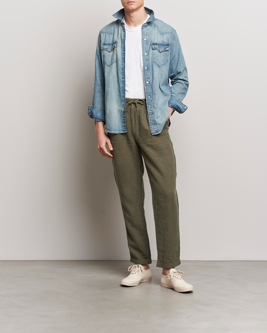 Homme | Pantalons | Polo Ralph Lauren | Prepster Linen Trousers Thermal Green