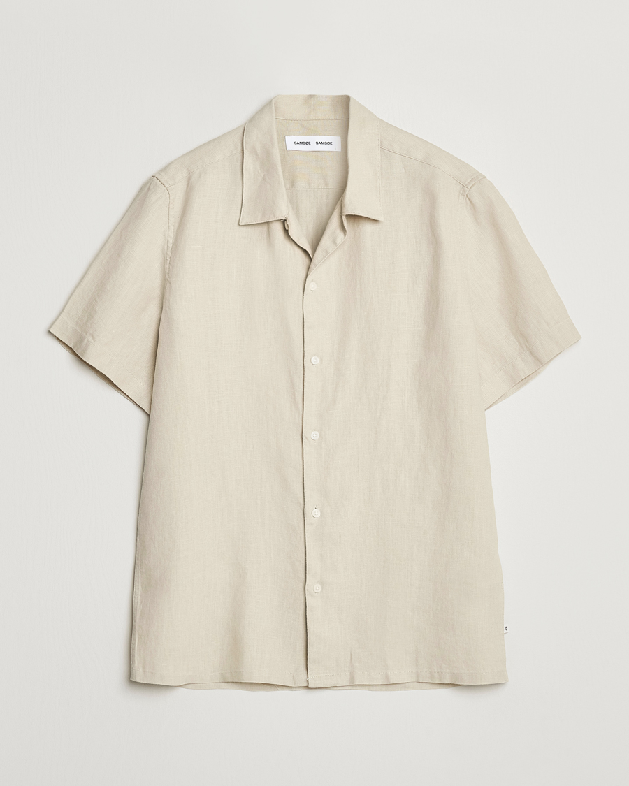 Homme | Chemises | Samsøe Samsøe | Saavan Linen Short Sleeve Shirt Castle Wall